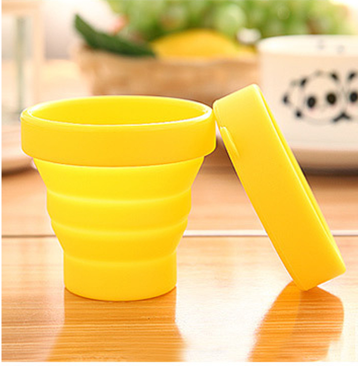 Candy Color 170ml Silicone Travel Mug Rose Silicone Collapsible Travel Cup