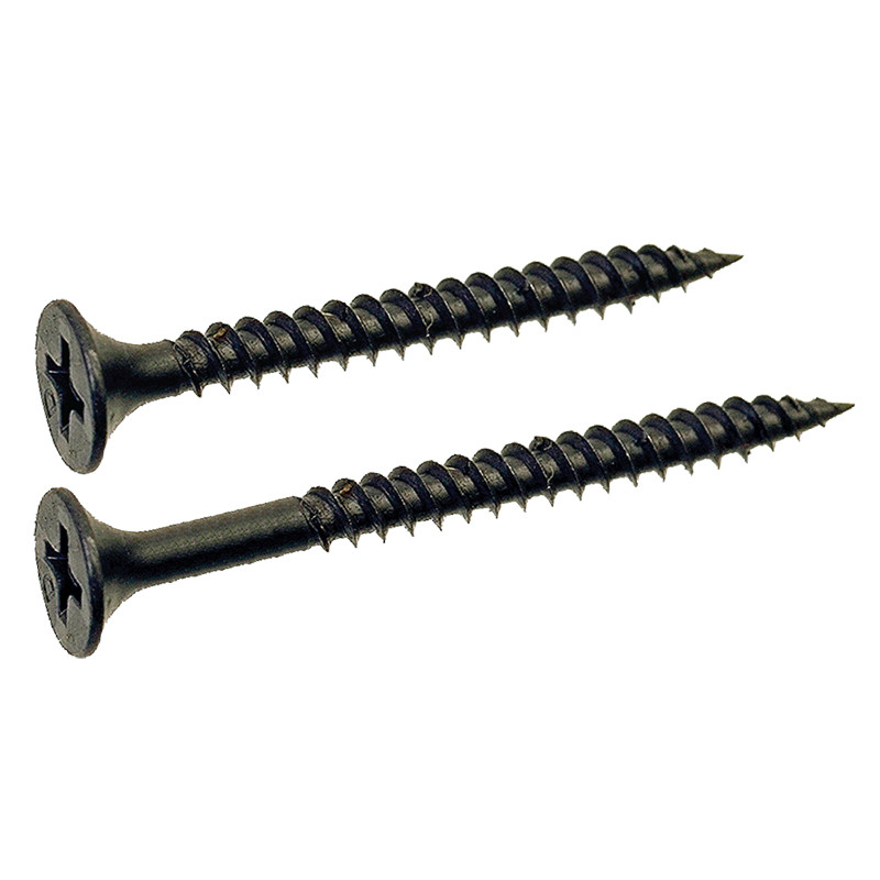 25mm Black Phosphated Self Tapping Drywall Screws Fine Thread With Bugle Head #2 Phillips Drive