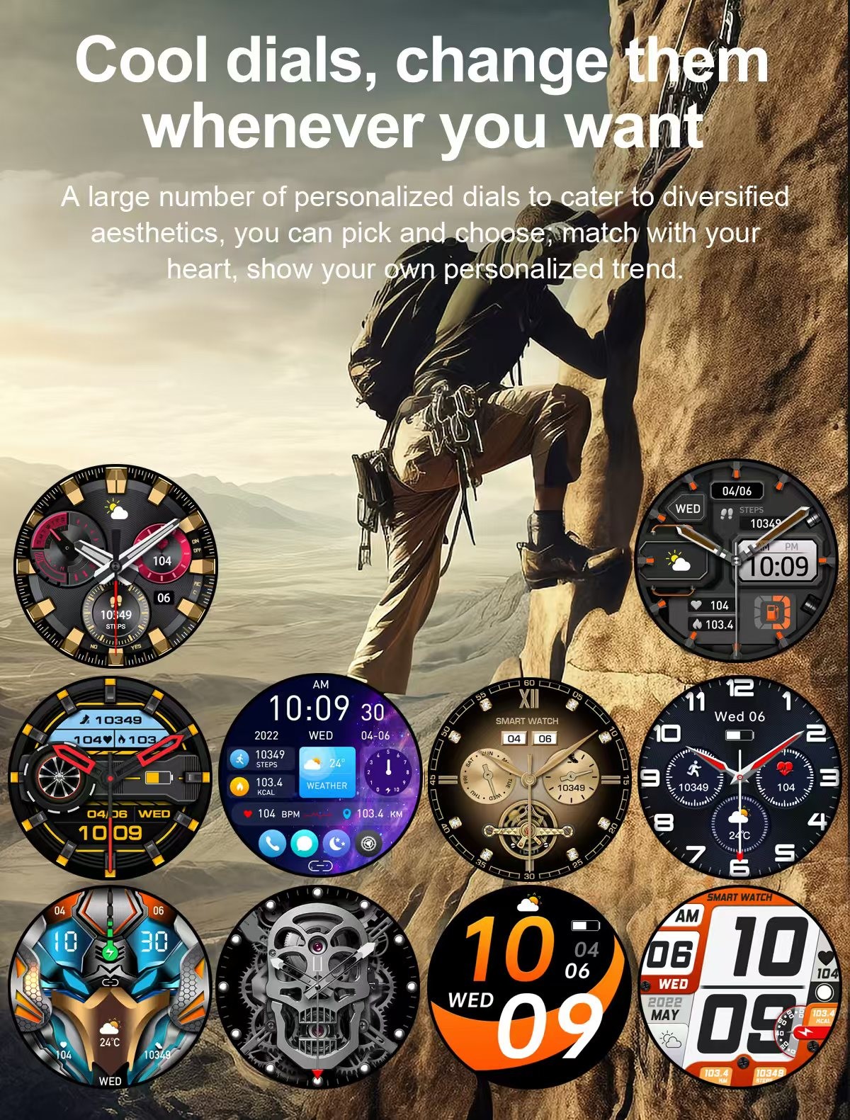 K65 SmartWatch Magnetic charging 1.43 Inch Smart Watch Blood Pressure Oxygen Heart Rate