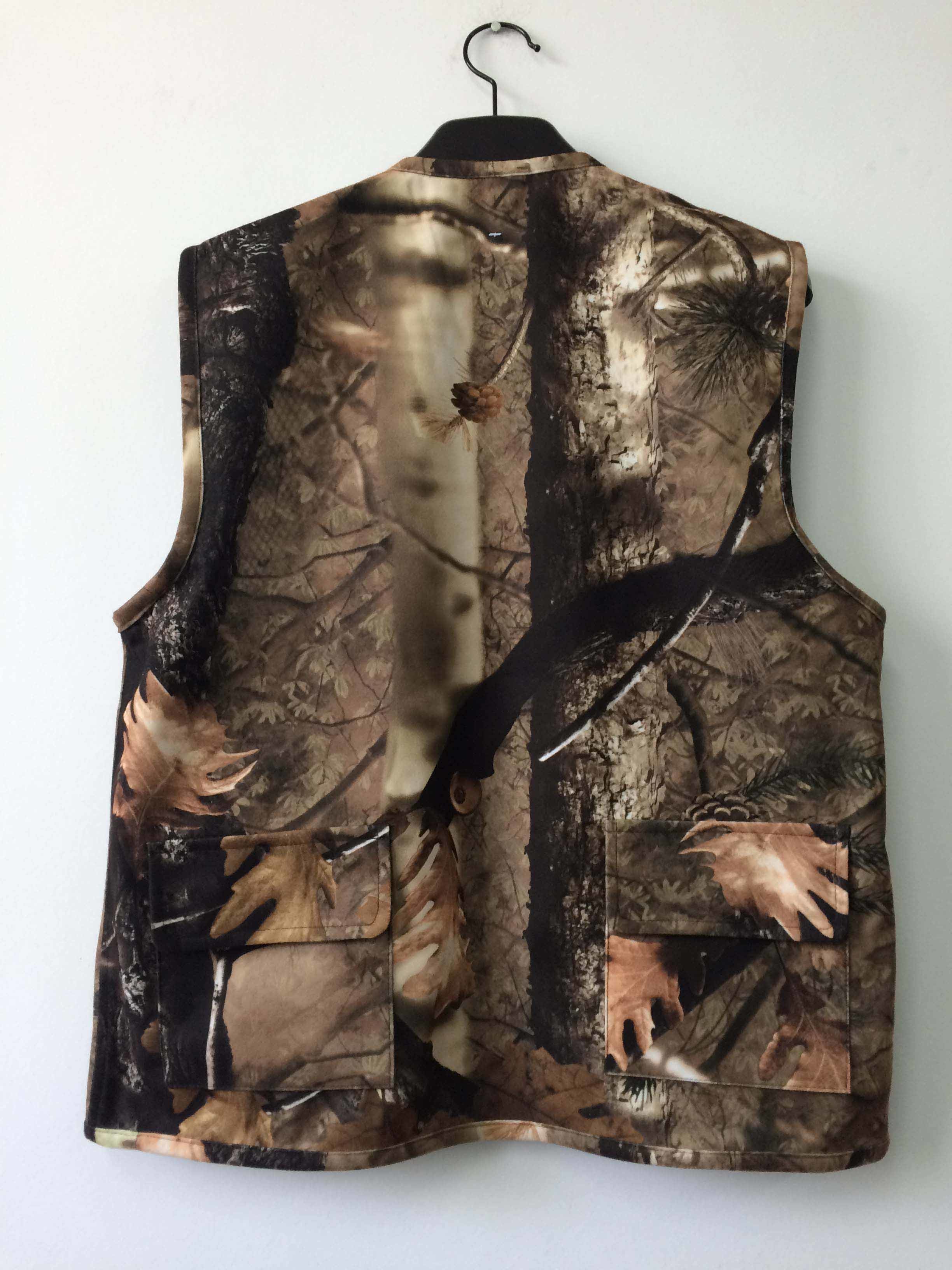 Mens camo vest 032 in mercerized cotton fabric, jungle camouflage, S-3XL