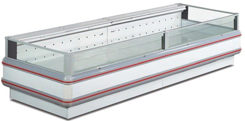 Refrigeration Condensing Unit Island Display Freezer With Night Curtain