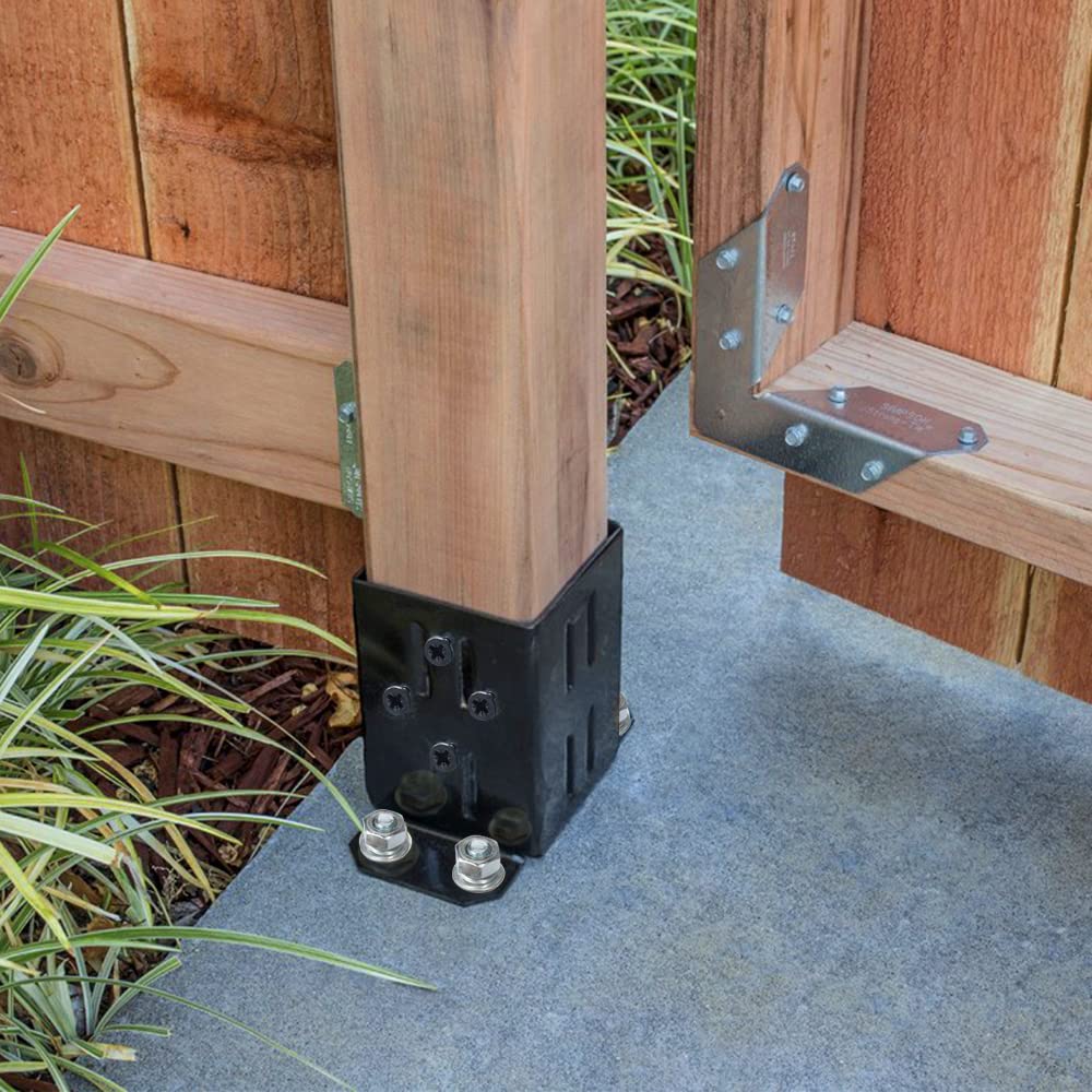 Stable 1.4KG Steel Powder Coated Anchor Support for 4x4 Wood Fence Base Bracket 7inch