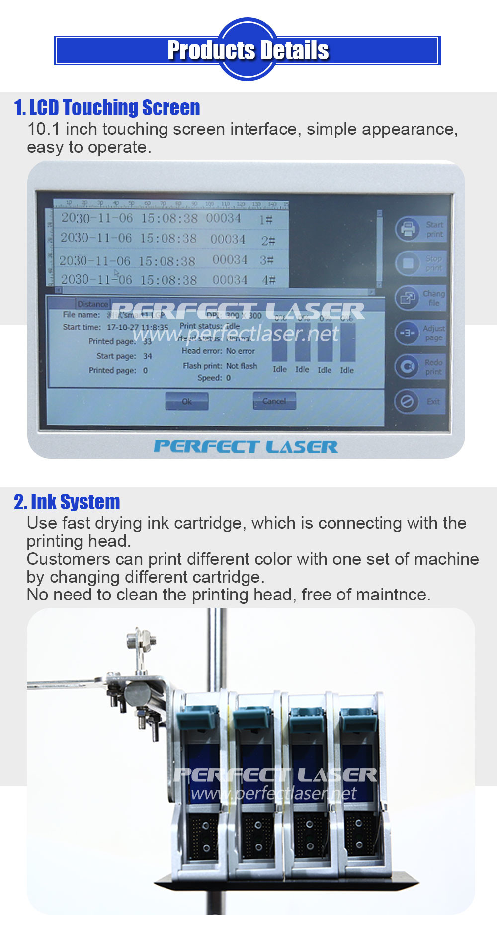 Multi - Functional Industrial Inkjet Coding Printer , Barcode Printing Machine 120m/ Min