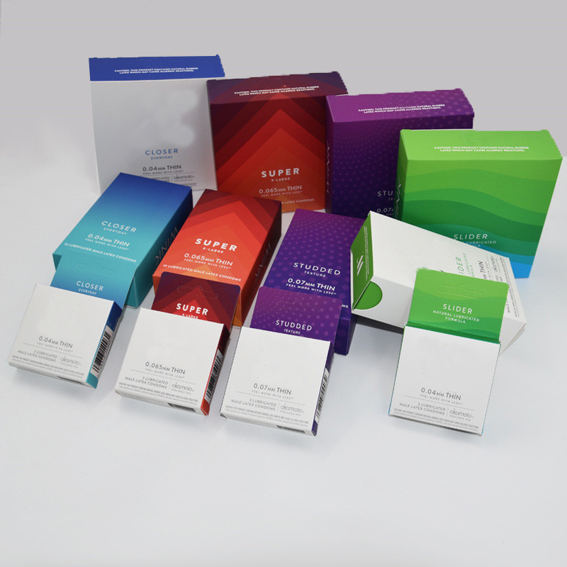 OEM Paper Condom Packaging Box 350g Artpaper Matt Laminated