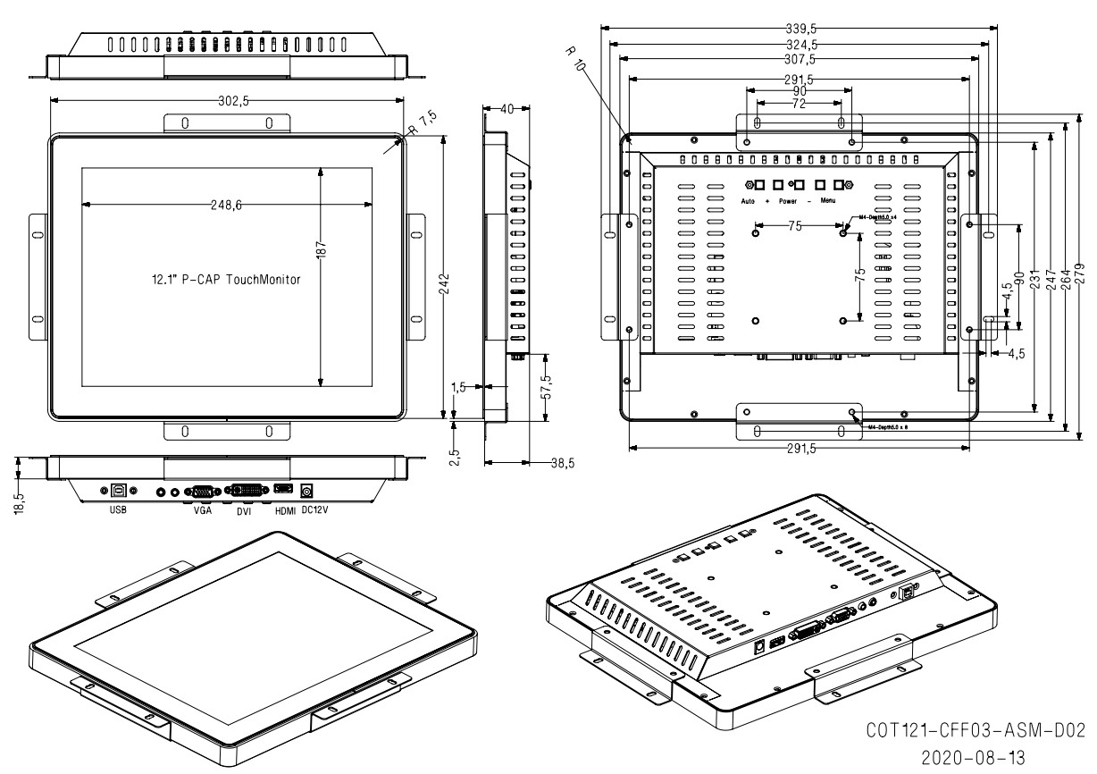 Projected Capacitive Pcap Touch Screen Monitor 10 Point Multi Touch Screen