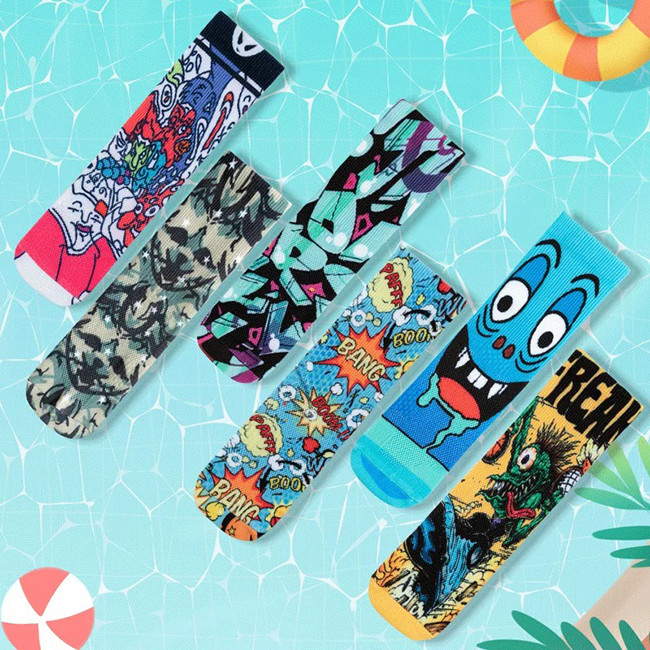 Custom Logo Sublimation Printed Socks Polyester 3D Printed Socks