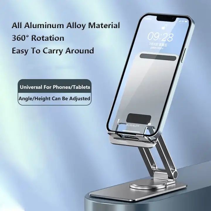 Car Desktop Cell Phone Holder Stand Adjustable And Foldable Flat Bracket