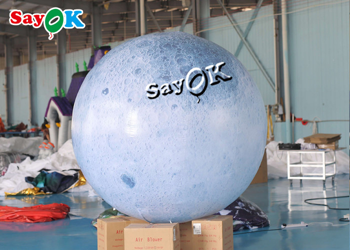 6.6ft Led Inflatable Moon Balloon For Outdoor Yard Exhibition