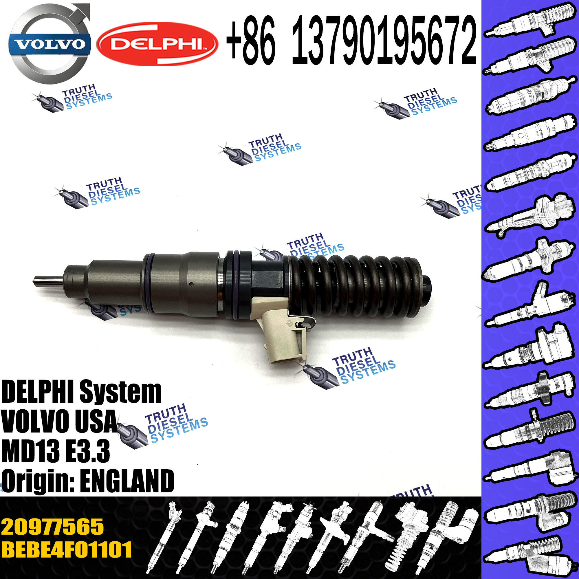 Fuel Injectors BEBE4F01001 BEBE4F01101 BEBE4F09001 21451295 20582430 21244717 85003109 20977565 for VOL MD13 US07