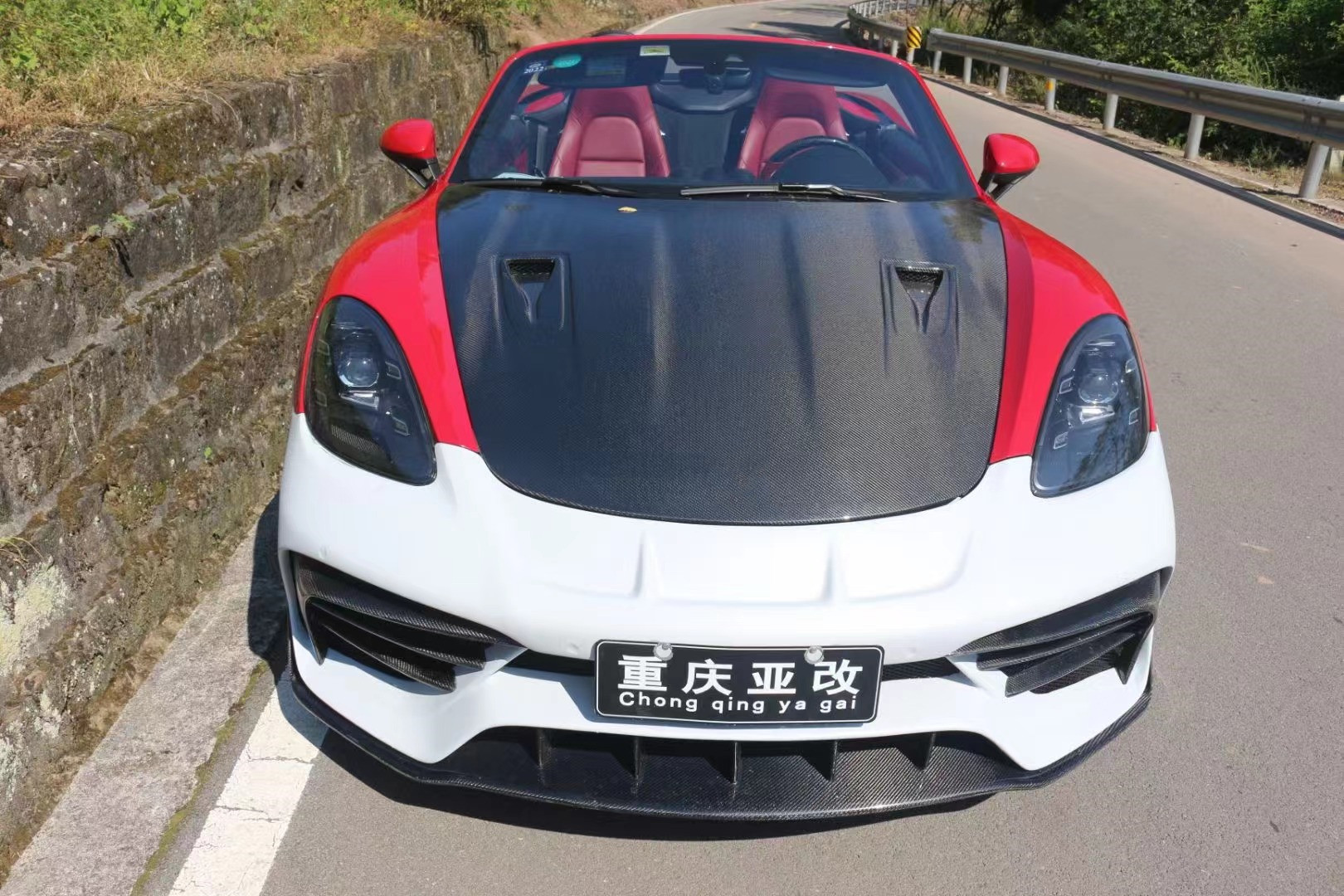 High Quality Carbon Fiber Cover for Porsche 718 Boxster Carbon Fiber Engine Hatch 718 Upgrade GT4 Cover