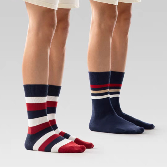 Custom Striped Plaid Casual Breathable Socks Cotton Luxury Socks For Men