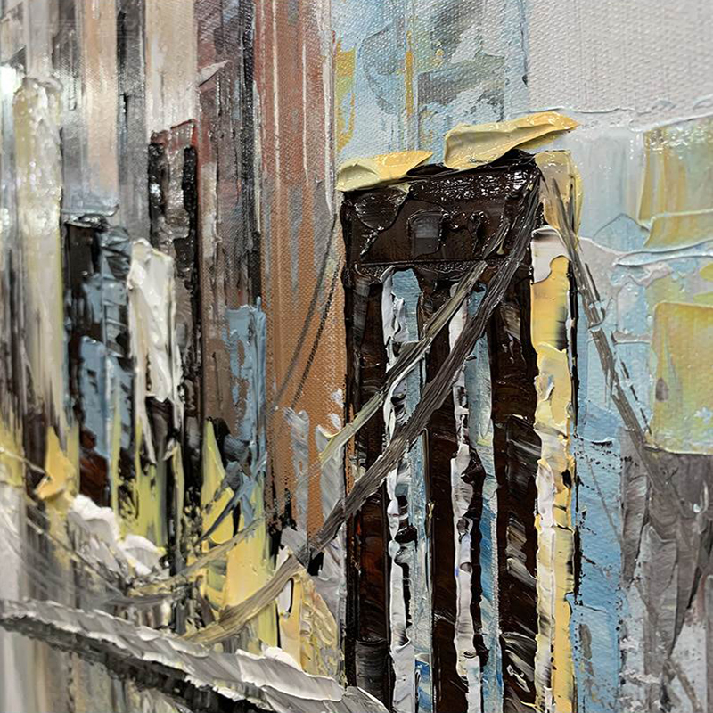 Hand Painted Colorful Knife Oil Painting on Canvas Living Room Decor Abstract Wall Painting