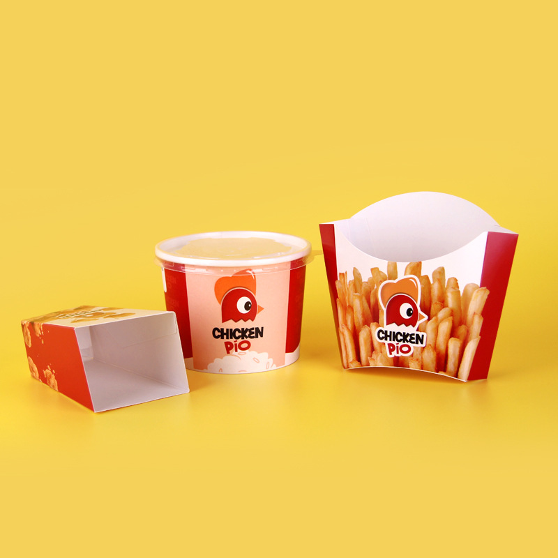 Fast Food Packaging Container Set Fried Chicken Paper Box for Takeout and Restaurants