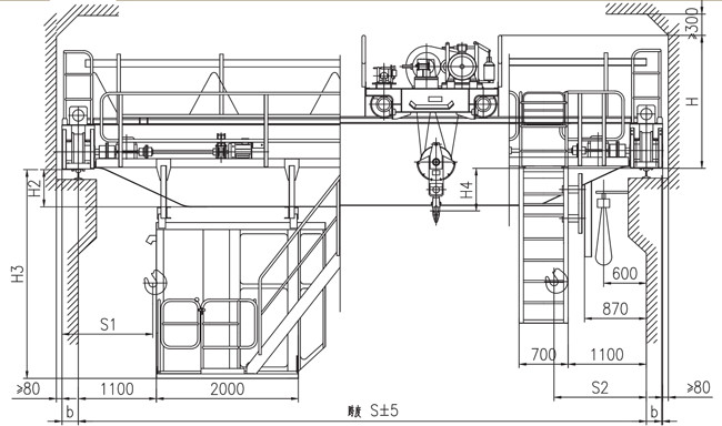 European Electric Double Beam Travelling Bridge Crane Compact Structure Stable