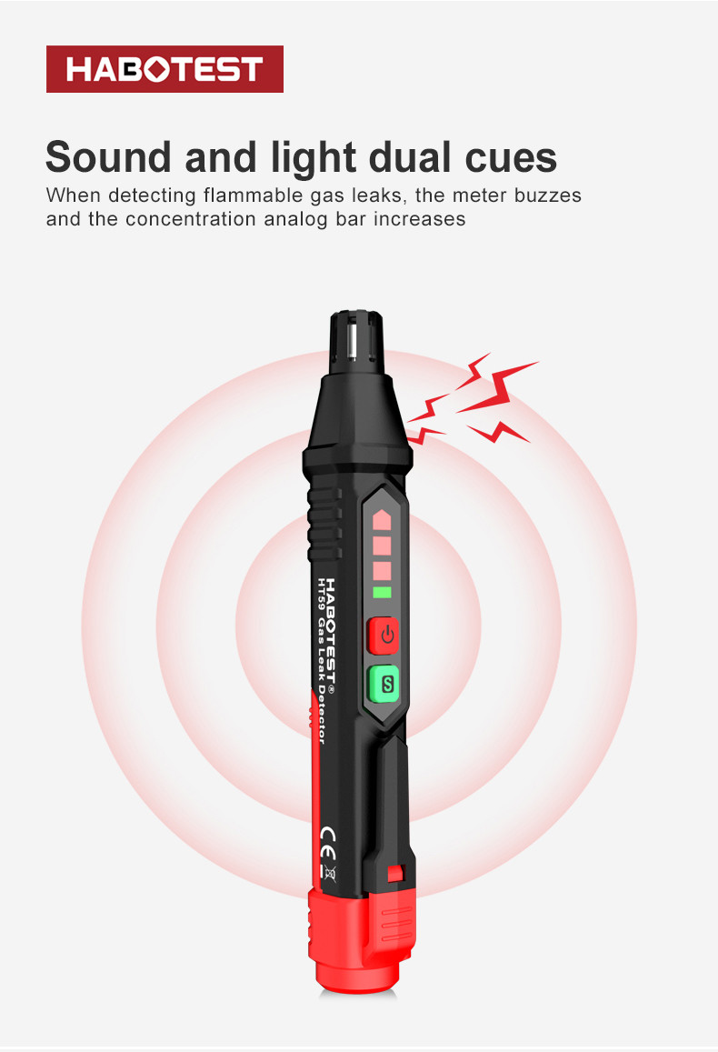 HT59 HT60 HT61 Gas Leak Detector Sound & Screen Alarm Mini Combustible Gas Detector For Natural Methane