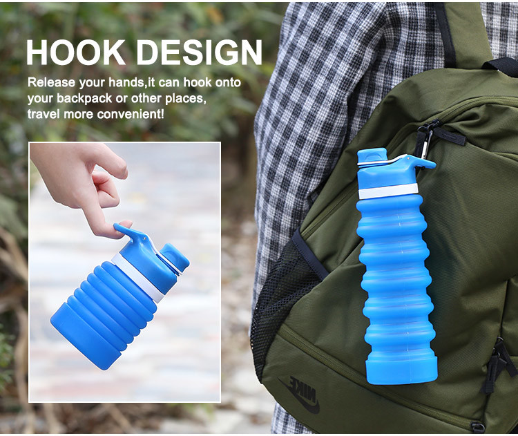 750ml Collapsible Silicone Foldable Water Bottle BPA Free