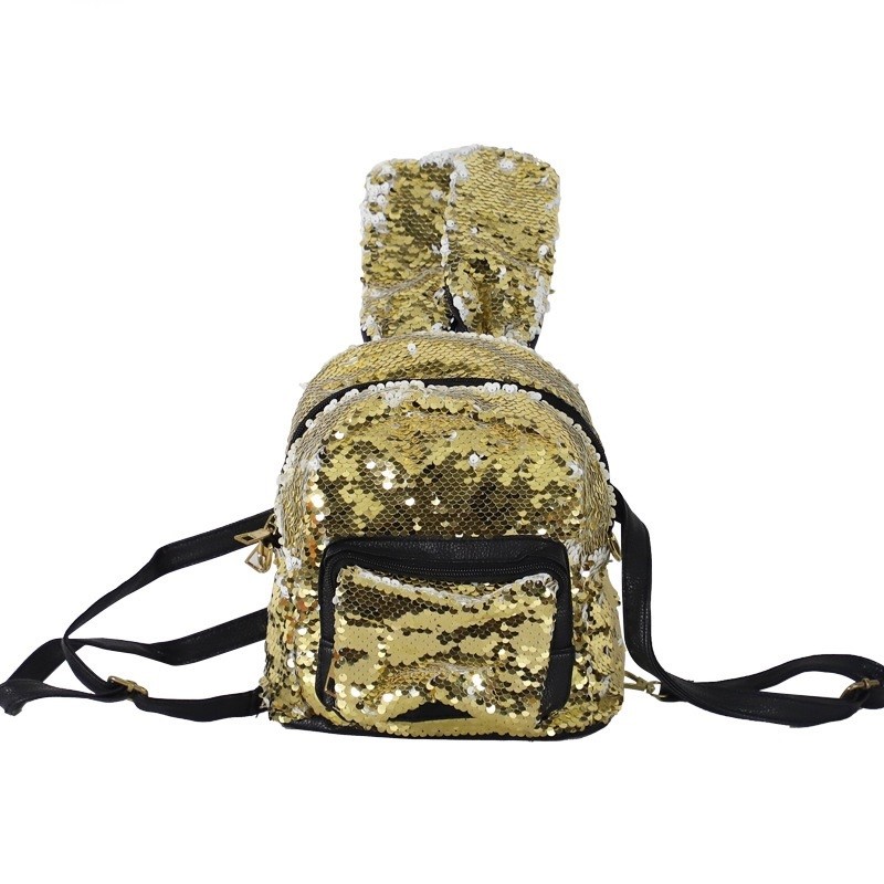 Stylish Shiny Sublimation Sequin Backpack With Rabbit Ear For Sublimation Printing