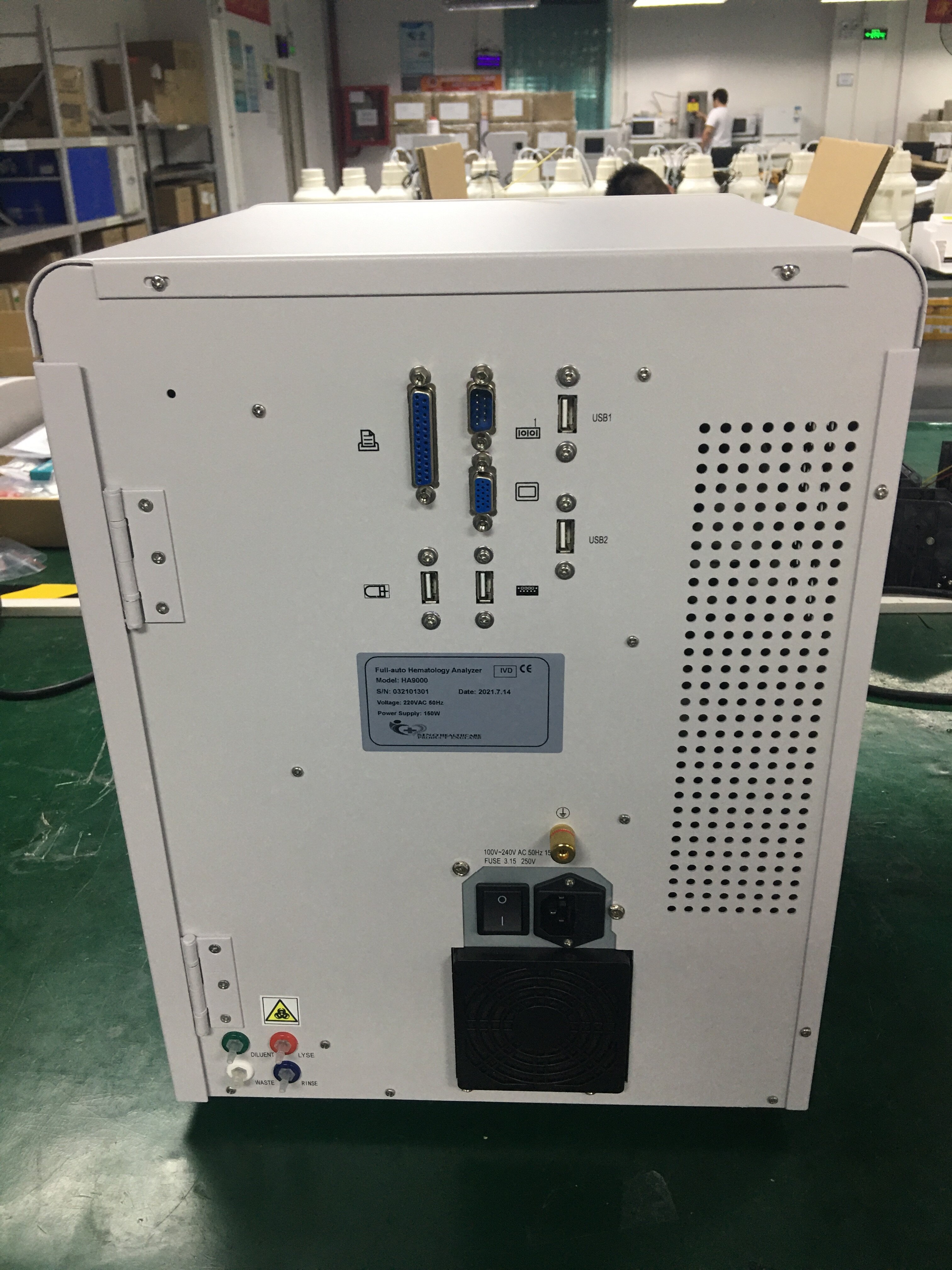 Professional Clinical 3-part Hematology Analyzer Fully Automated Blood Test Machine