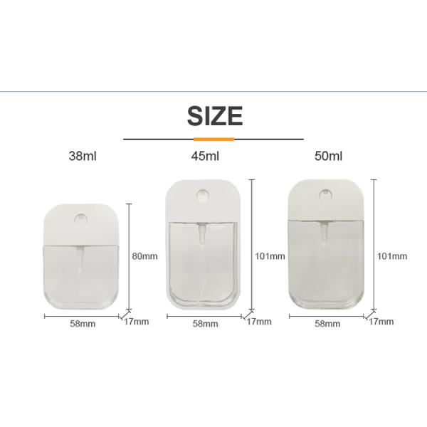 Portable 38ml 45ml 50ml Credit Card square Plastic Perfume Atomiser Fresh Breath Mouth Spray Bottle