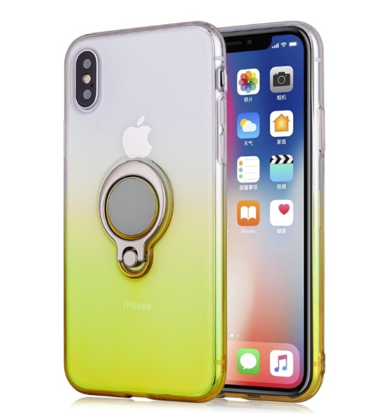 Color Gradient Ring Magnetic Car Mount Holder Soft TPU Case Back Cover For Vivo V7 V7PLUS Y83 X21 V9/Y85 NEX