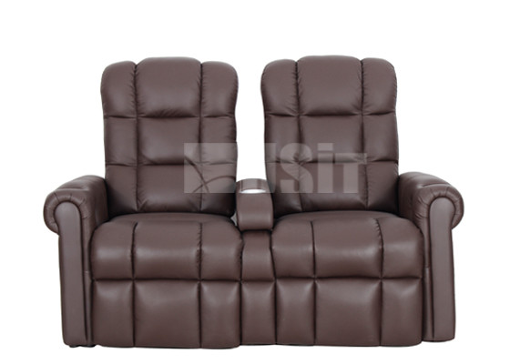 Custom Anti Slip Electric Recliner Sofa Theater VIP Seating With Silver Cup Holder