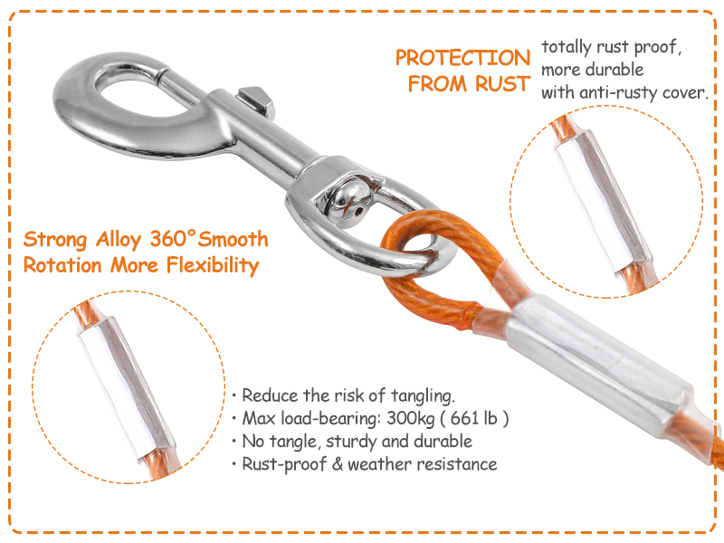 Dog Tie Out Run Trolley Cable