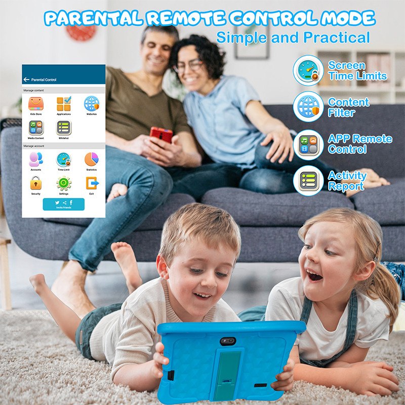 Android Tablets 2GB RAM 16GB 32GB ROM Kids Educational Learning 7 inch Tablet PC with tablet cover