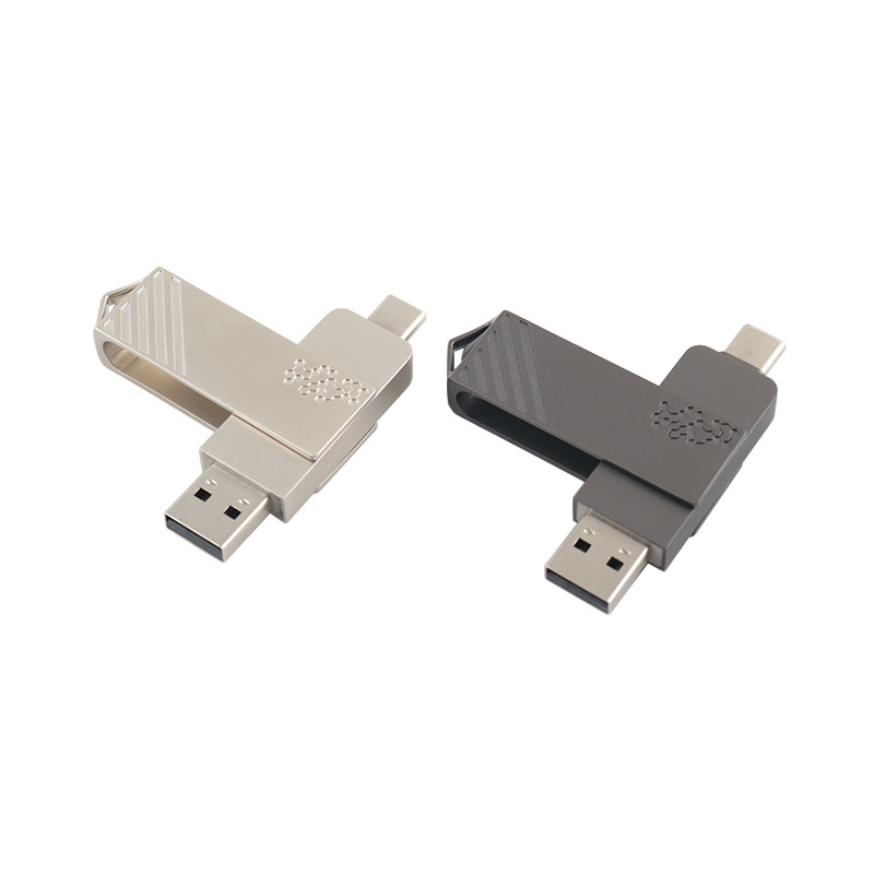 Metal Type C Twist Shaped Fast Speed Usb Flash Drive 3.0 And USB 2.0 And Type C