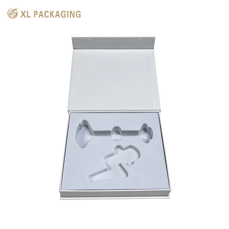 White Magnet Paper Box Gold Foil Logo Magnetic Closure Gift Box Packaging Skin Care Box With EVA Insert