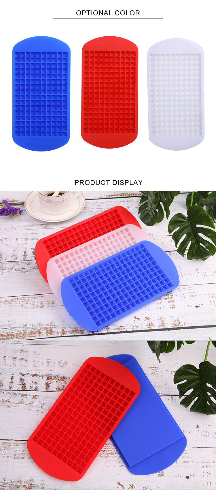 BPA Free Flexible 160 Grids Ice Cube Molds ODM