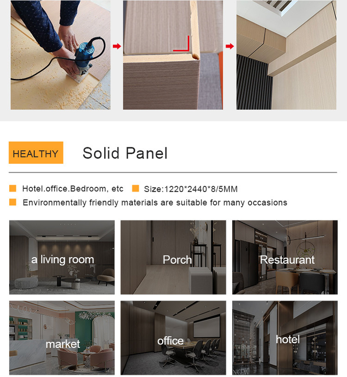 Waterproof Fabric Bamboo Charcoal Wood Veneer Wall Panels Mould Proof