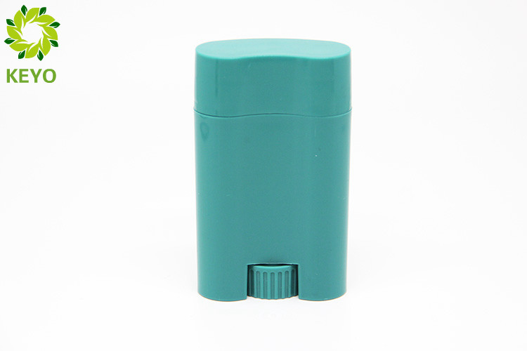 Green Plastic Deodorant Stick Containers 22g Oval Shape With Press Cap