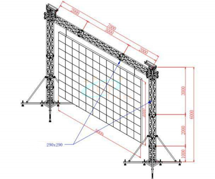 Goal Post Truss For Hanging Advertising LED Screen Lights