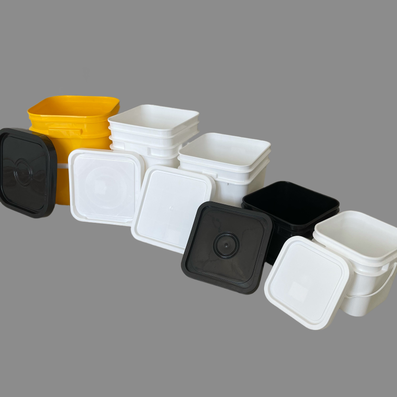 500ml 1L 2L 3L 5L White Plastic Drum Food Grade Square Buckets Silk Screen Heat Transfer