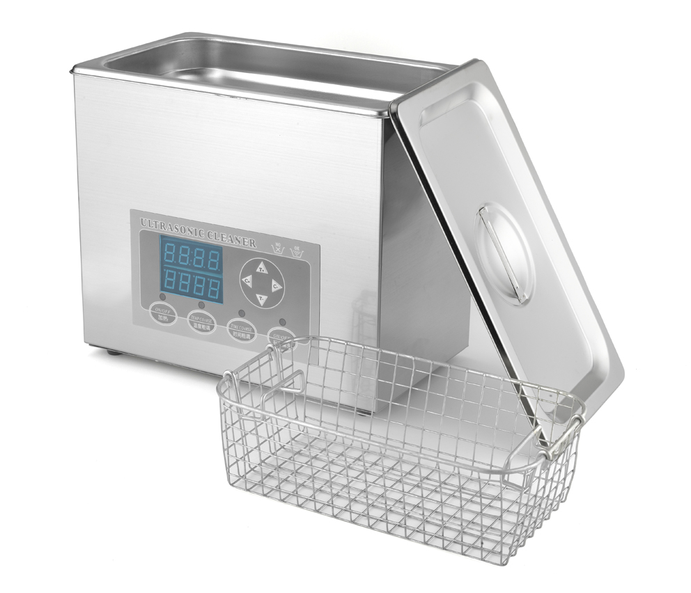 40W Power Digital Heated Ultrasonic Cleaner 304 Satainless Steel Material