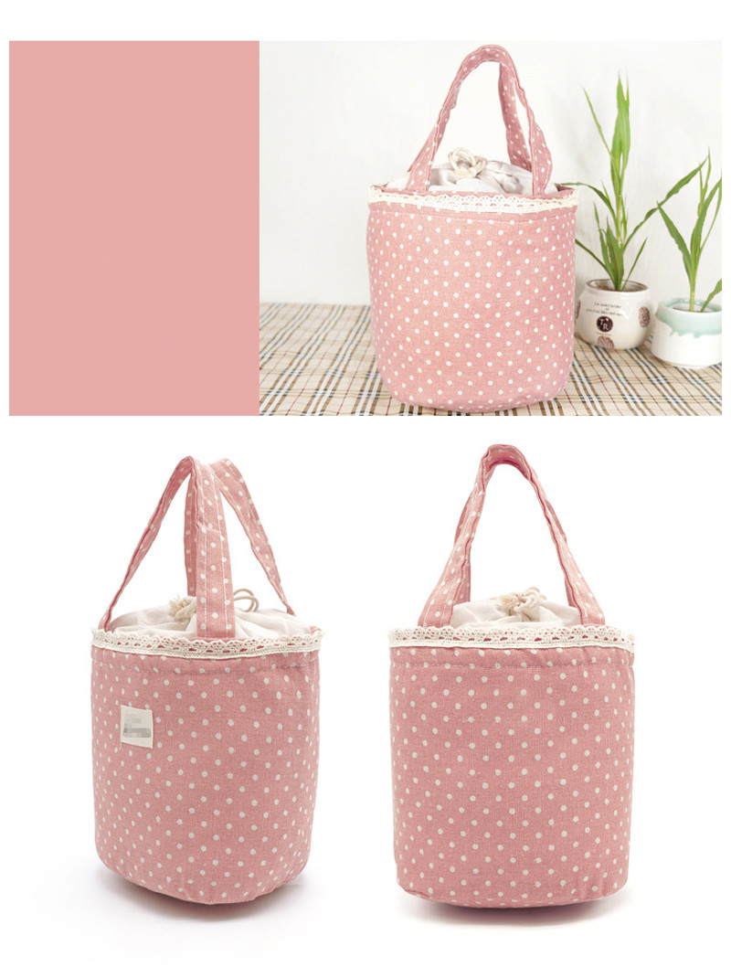 Round Folding H18Cm Thermal Insulated Lunch Bag