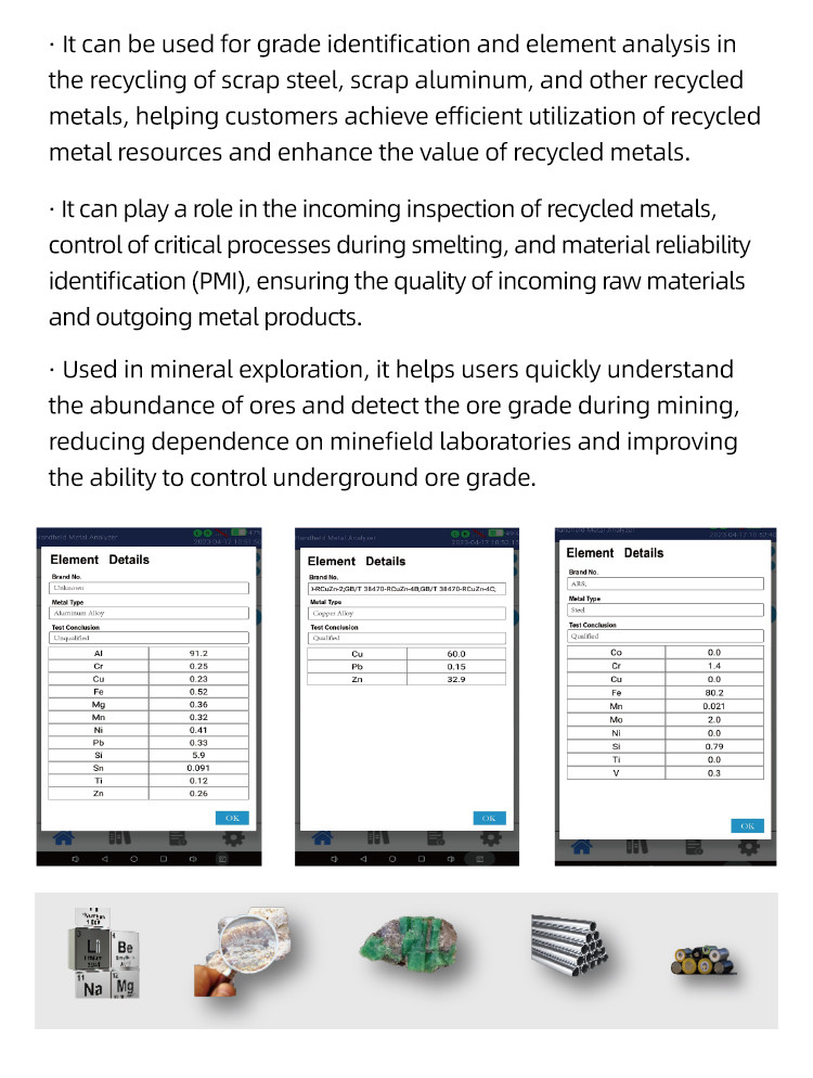 Iron based alloy elements detetion with JINSP Handheld LIBS Analyzer