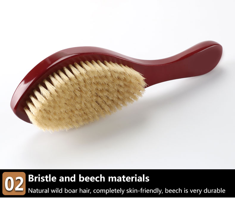 PU Glossy Custom Medium Hard Curved Bristle Hair Brush Durable