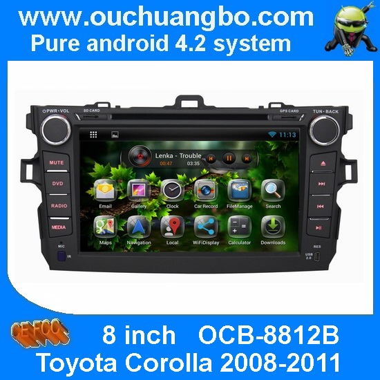 Ouchuangbo Car GPS Navi DVD Android 4.2 for Toyota Corolla 2008-2011 Stereo Radio Player OCB-8812B