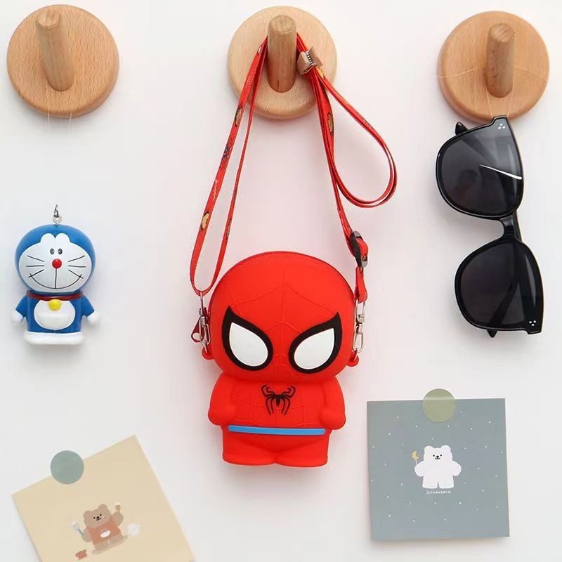 Superman Silicone Coin Bag For Pencils Crossbody Shoulder Bag For Boys Pop Purse Bag Christmas Birthday Gift Coin Wallet
