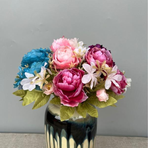 Simulated Heavenly Fragrance Peony Bouquet Fake Flowers Peach Fragrance Plastic
