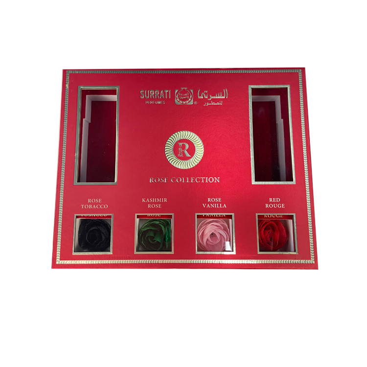 Handmade Make Up Perfume Packaging Boxes Custom Clear Window With Foam Insert