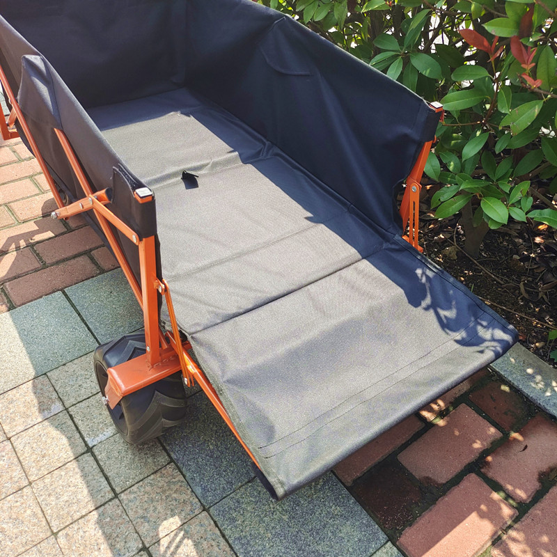 Rear Side Opening Structure Folding Beach Wagon Cart Wide Wheels Camping Cart