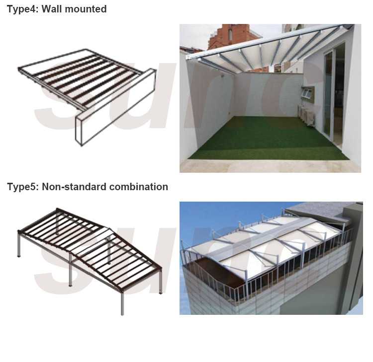 Villa Retractable Roof Pergola Outdoor Space Bioclimatic Metal Gazebo