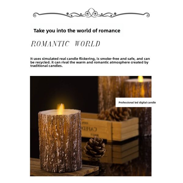 10cm Real Wax Flameless LED Pillar Candle with Remote Control for Home Decoration