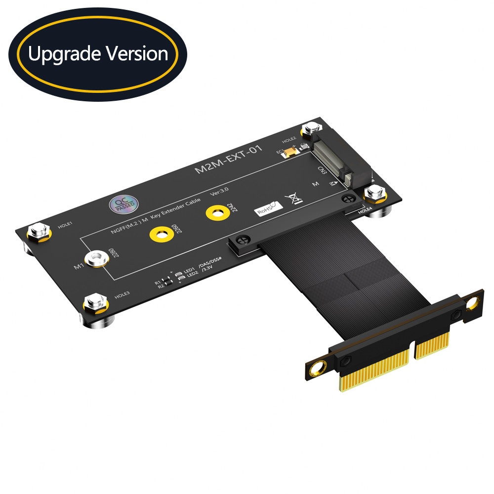 New VersionM.2 NGFF nvme M-key SSD to PCI- E 4X Extension Cable With magnetic Pad