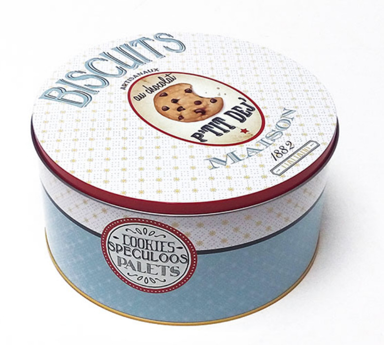 CMYK Square Biscuit Tin Box With Lid Food Storage Container