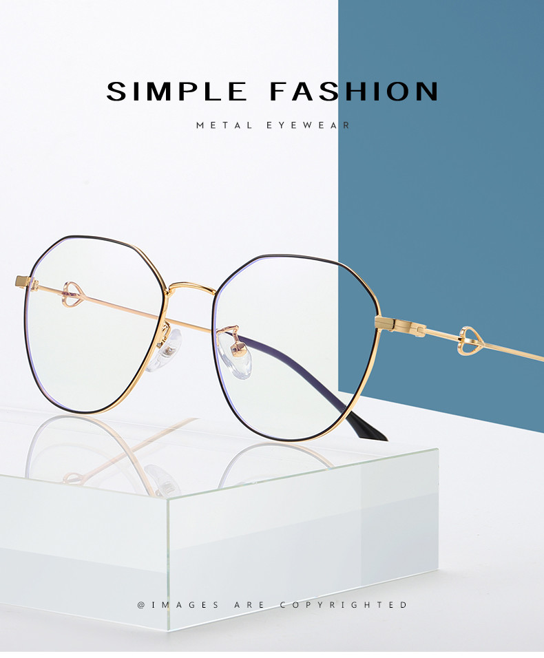 Anti Blue Light Acetate Metal Glasses Optical Eyeglasses Frames PC Lens