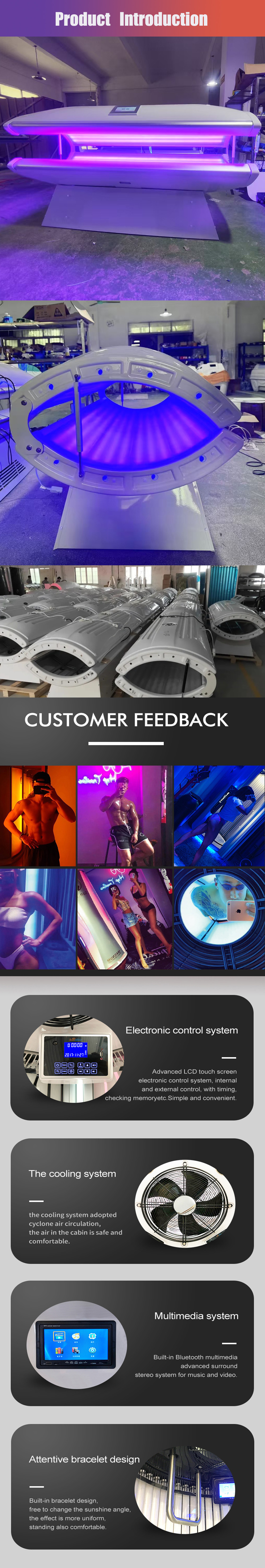 Commercial Solarium Sunbed Machine Sunbed Indoor Taning Machine Indoor Horizontal Sunbathing Beds Sunlesstanning Bed Tanning Bed Space Capsule Skin