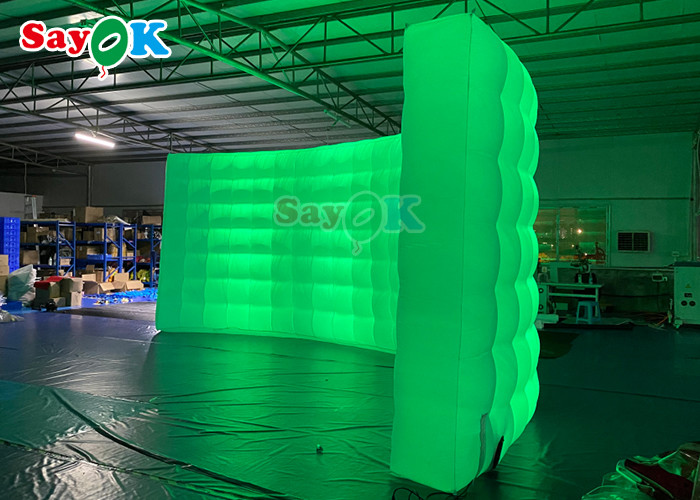 Curve Wall Multi Color Inflatable Backdrop Wall With LED Strips Photo Booth Wall